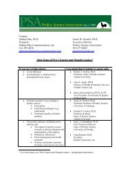 Expert Lists - Poultry Science Association