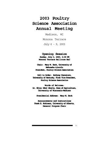 poultry science association