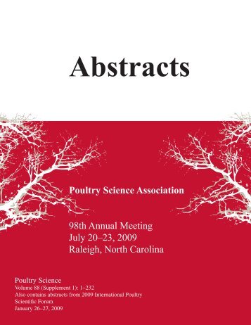 Abstracts - Poultry Science Association