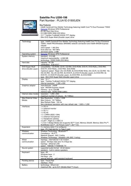 Driver for Toshiba Satellite Pro U200 DVD-RAM Toshiba Satellite Pro U200 DVD-RAM Drivers for Windows 10