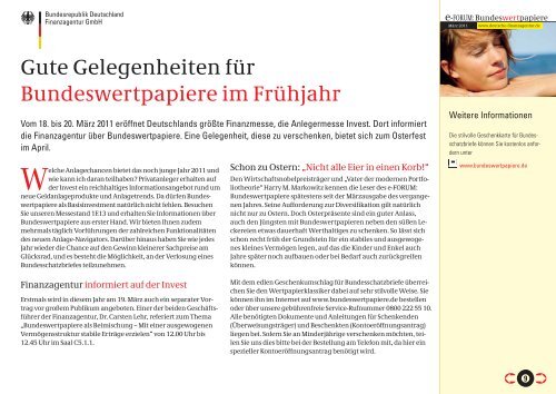 e-FORUM: Bundeswertpapiere - Finanzagentur GmbH