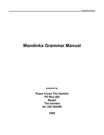 Mandinka Grammar Manual - Africanculture.dk