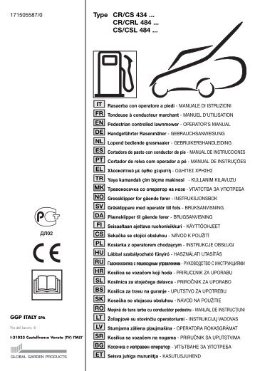 Type CR/CS 434 ... CR/CRL 484 ... CS/CSL 484 - Stiga