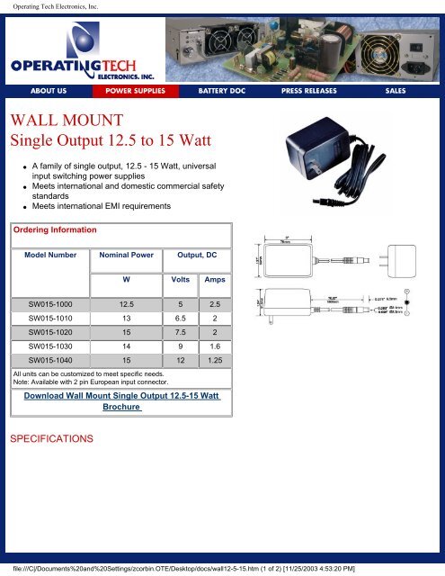 Operating Tech Electronics, Inc. - Power Guide Marketing