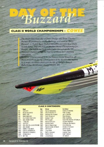 CLASS II }YORLD CHAMPIONSHIPS . - Powerboat Archive