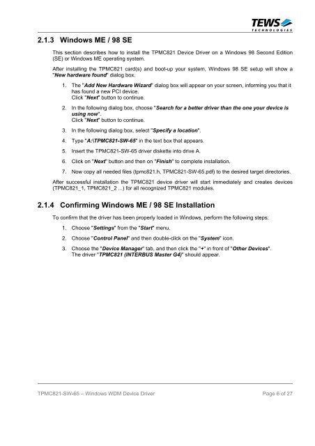 TPMC821-SW-65 - powerBridge Computer Vertriebs GmbH