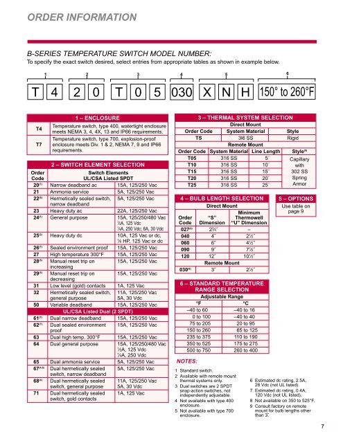 B-SERIES SWITCHES