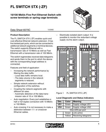 Data sheet DB GB FL SWITCH 5TX (-ZF) - Power/mation