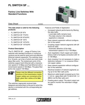 Data Sheet DB EN FL SWITCH SF ... - Power/mation