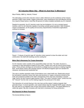 AC Induction Motor Slip â What It Is And How To ... - Power/mation