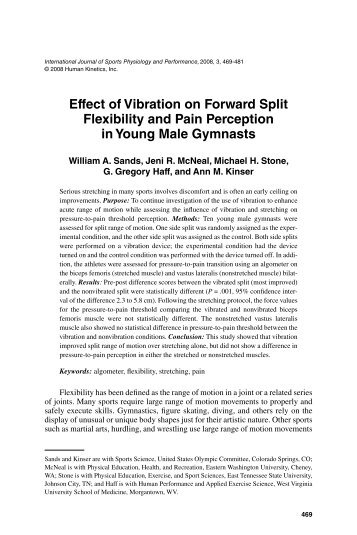 Effect of Vibration on Forward Split Flexibility and Pain ... - Power Plate
