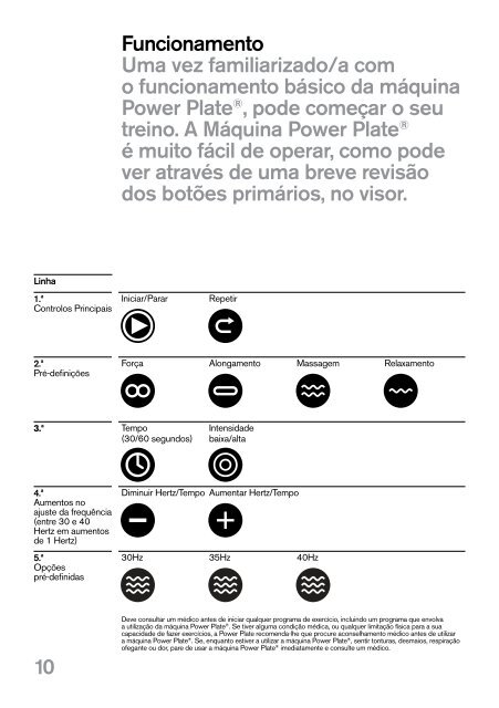 Manual do Usuário - Power Plate