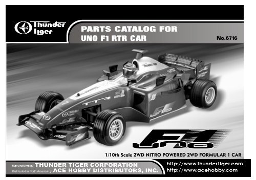 PARTS CATALOG FOR UNO F1 RTR CAR No.6716 - Powertoys