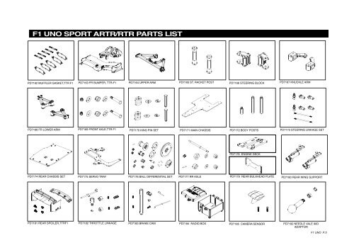 PARTS CATALOG FOR UNO F1 RTR CAR No.6716 - Powertoys