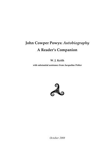 J. C. Powys' Autobiography: A Reader's Companion - Site POWYS