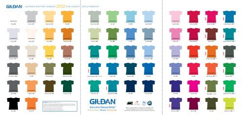 australia and new zealand 2012true swatch colour selector - Gildan