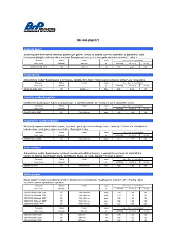Baliace papiere - Poziadavka.sk