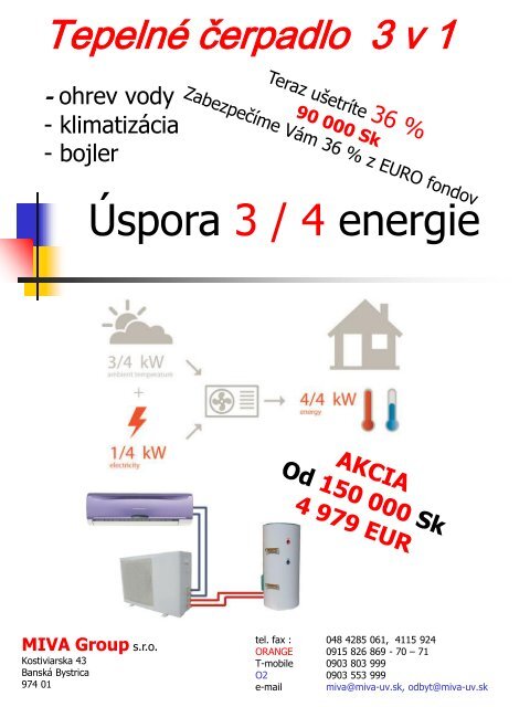 TepelnÃ© Äerpadlo - ohrev vody - klimatizÃ¡cia - Poziadavka.sk