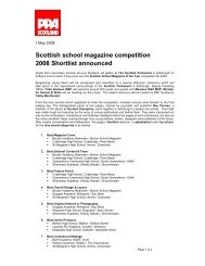 Scottish school magazine competition 2008 Shortlist announced