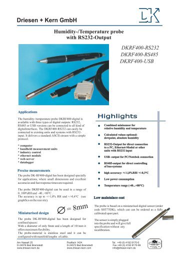 Download datasheet DKRF400-digital - Driesen + Kern GmbH