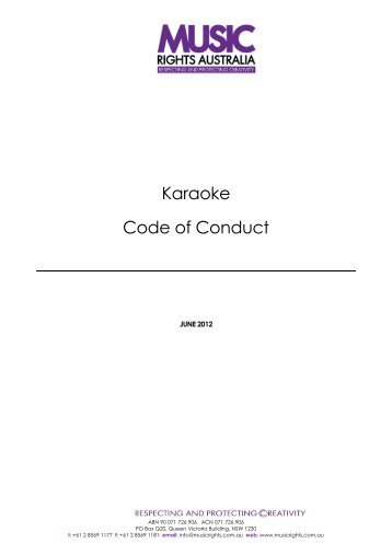Karaoke Code of Conduct - PPCA