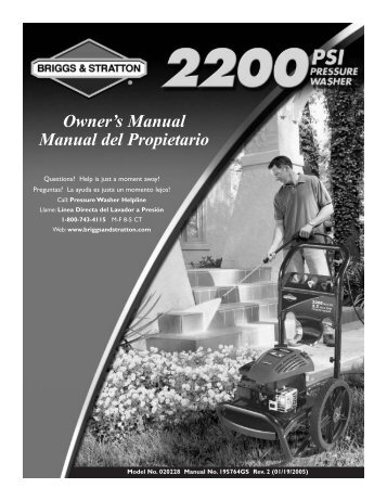 Owner's Manual Manual del Propietario - Ppe-pressure-washer ...