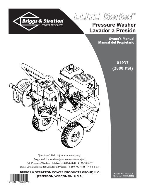 01937 (2800 PSI) - Ppe-pressure-washer-parts.com