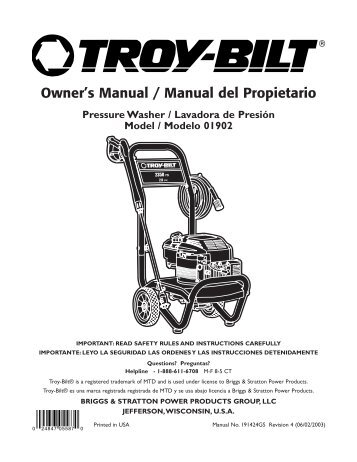 Owner's Manual / Manual del Propietario - Briggs & Stratton Power ...