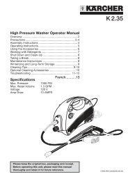 High Pressure Washer Operator Manual - Karcher