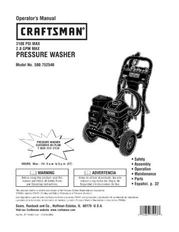 Operator'sIVianual - Ppe-pressure-washer-parts.com
