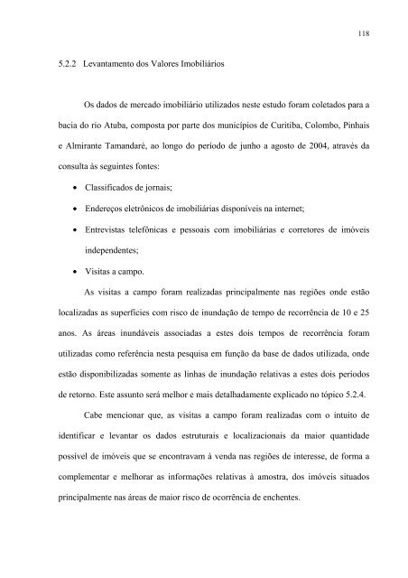 AnÃ¡lise do Efeito do Risco de Cheia no Valor de ImÃ³veis pelo ...