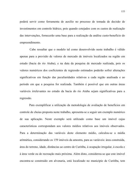 AnÃ¡lise do Efeito do Risco de Cheia no Valor de ImÃ³veis pelo ...