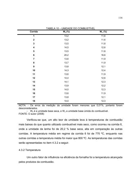 AnÃ¡lise Experimental de uma Fornalha a Lenha de Fluxo Co ...