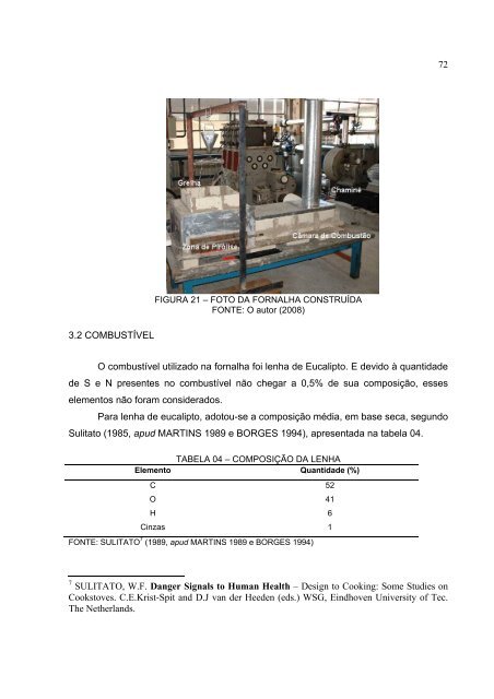 AnÃ¡lise Experimental de uma Fornalha a Lenha de Fluxo Co ...