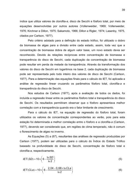 DeterminaÃ§Ã£o do Estado de EutrofizaÃ§Ã£o de um Lago Raso