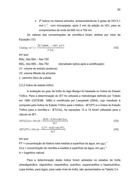 DeterminaÃ§Ã£o do Estado de EutrofizaÃ§Ã£o de um Lago Raso