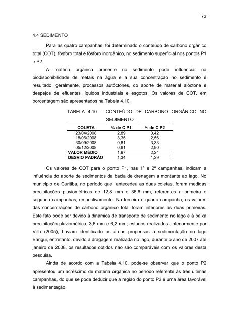 DeterminaÃ§Ã£o do Estado de EutrofizaÃ§Ã£o de um Lago Raso