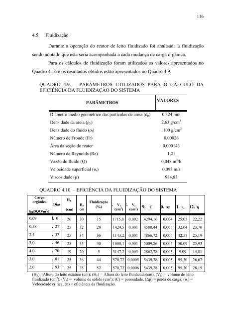 AvaliaÃ§Ã£o da EficiÃªncia de um Reator AnaerÃ³bio de Leito Fluidizado ...