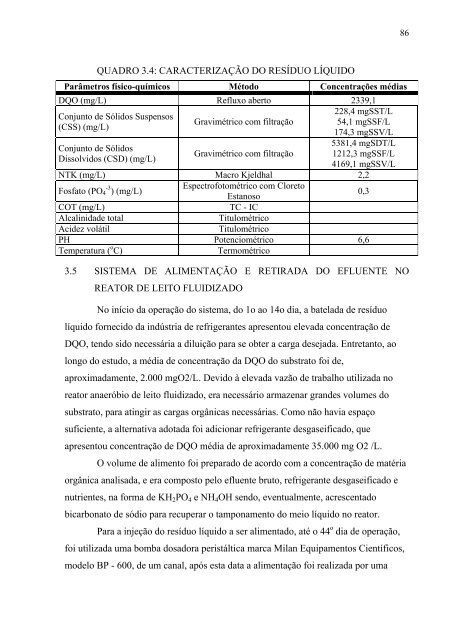 AvaliaÃ§Ã£o da EficiÃªncia de um Reator AnaerÃ³bio de Leito Fluidizado ...