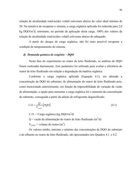 AvaliaÃ§Ã£o da EficiÃªncia de um Reator AnaerÃ³bio de Leito Fluidizado ...