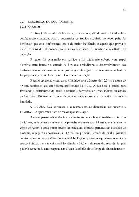 AvaliaÃ§Ã£o da EficiÃªncia de um Reator AnaerÃ³bio de Leito Fluidizado ...