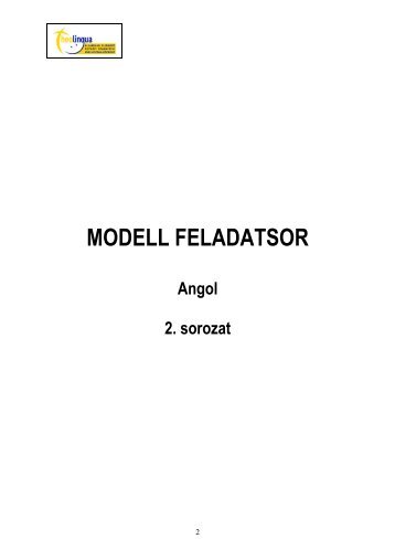 MODELL FELADATSOR Angol 2. sorozat
