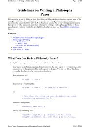 Guidelines on Writing a Philosophy Paper - School of Philosophy ...