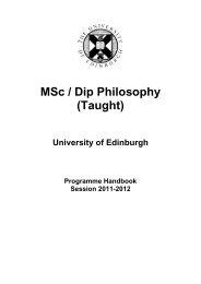 MSc / Dip Philosophy - School of Philosophy, Psychology and ...