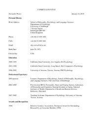 CURRICULUM VITAE Alexander Weiss January 18, 2010 Personal ...