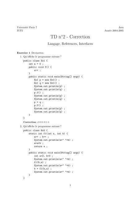 TD n 2 - Correction - PPS