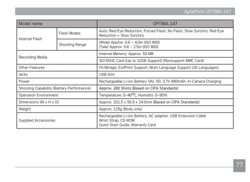 AP OPTIMA 147 User Manual - AgfaPhoto