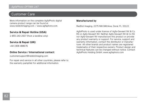 AP OPTIMA 147 User Manual - AgfaPhoto