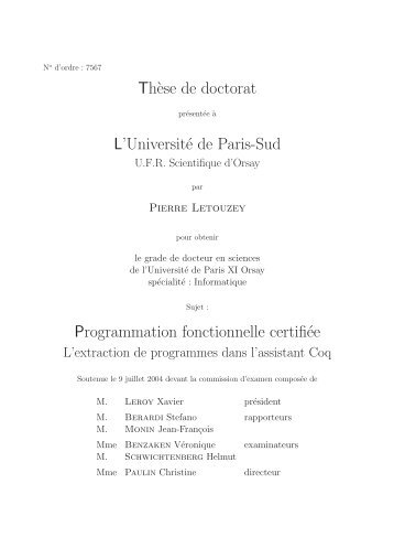 Programmation fonctionnelle certifiÃ©e - PPS