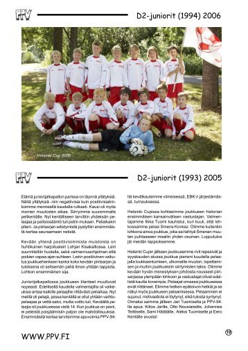 WWW.PPV.FI D2-juniorit (1994) 2006 D2-juniorit (1993) 2005